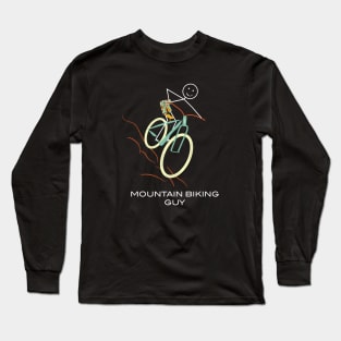 Funny Mens Mountain Biking design Long Sleeve T-Shirt